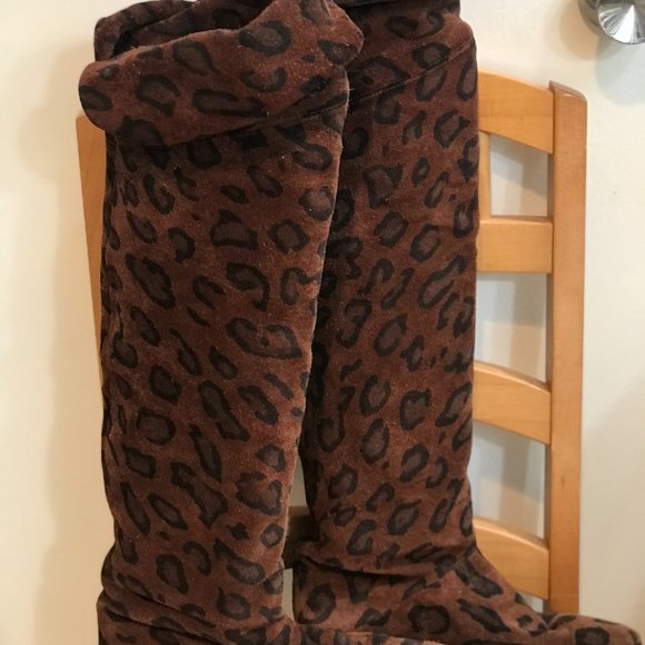 Vero Cuoio Animal Print Suede Leather Over-the-knee boots - Picture 3 of 6